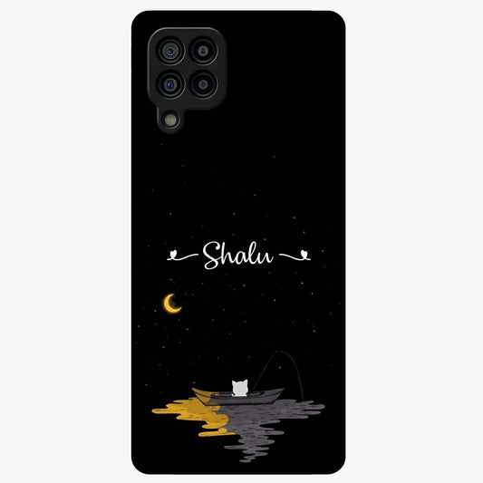 Silent Night Row Glass Case showing flat back view with calm night themed artwork and glossy glass finish.