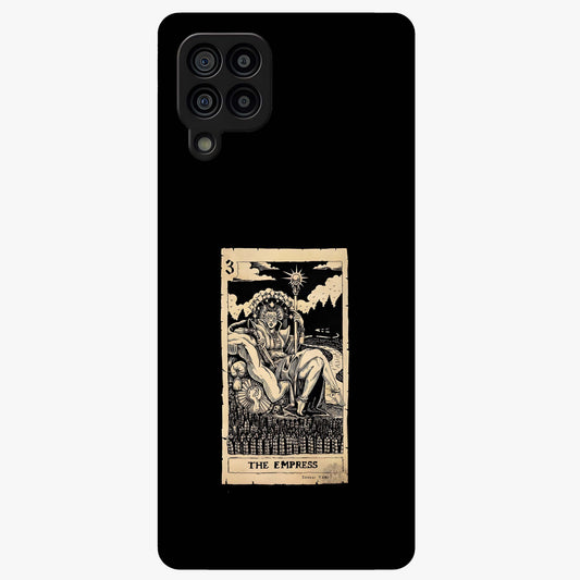 The Empress Glass Case showing flat back view with regal feminine artwork and glossy glass finish.