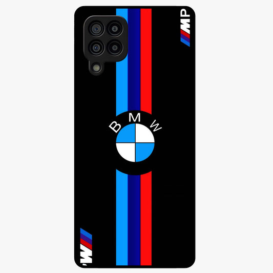 Turbo BMW Beast Glass Case showing flat back view with high performance sports car artwork and glossy glass finish.