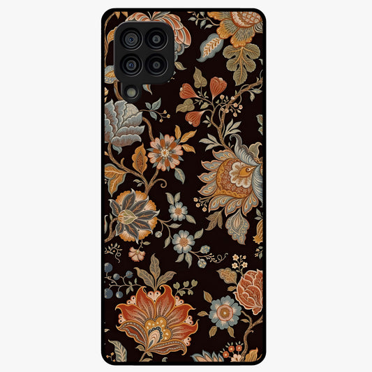 Vintage Floral Dream Glass Case showing flat back view with classic floral artwork and glossy glass finish.