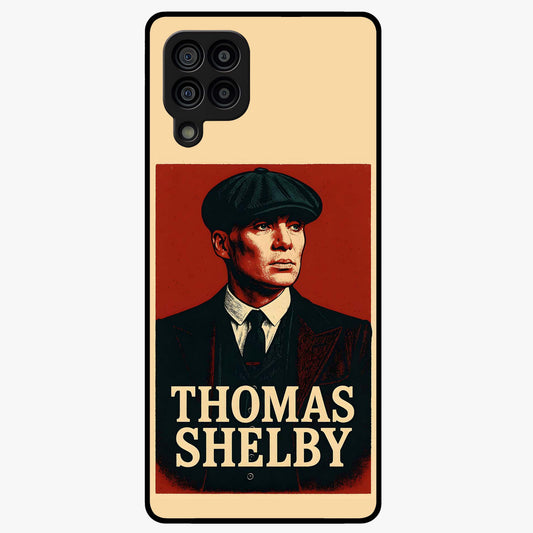 Vintage Mafia Authority Glass Case showing flat back view with bold vintage mafia inspired artwork and glossy glass finish.