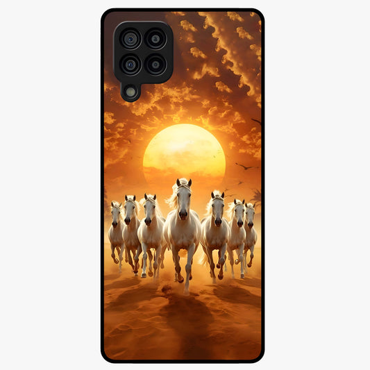 Wild Sunset Majesty Glass Case showing flat back view with majestic sunset landscape artwork and glossy glass finish.