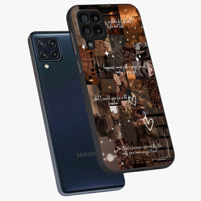 Bittersweet Aesthetic Chaos Glass Case displayed in angled mockup highlighting expressive abstract artwork and edgy aesthetic theme.