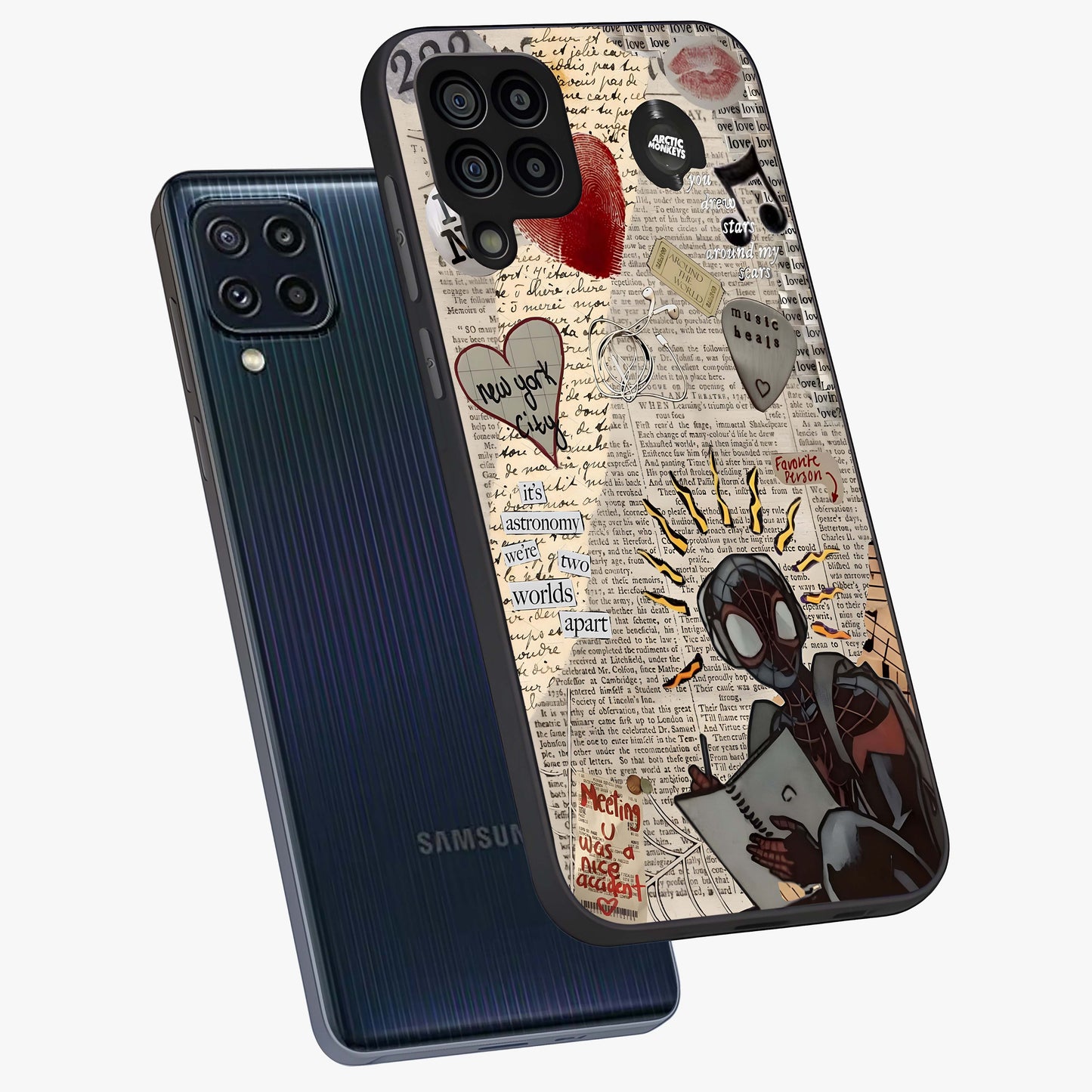 City Dream Sketch Glass Case displayed in angled mockup highlighting minimal city illustration with aesthetic sketch style.