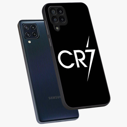 Cr7 Elite Strike Glass Case displayed in angled mockup highlighting powerful sports graphic with bold athletic theme.