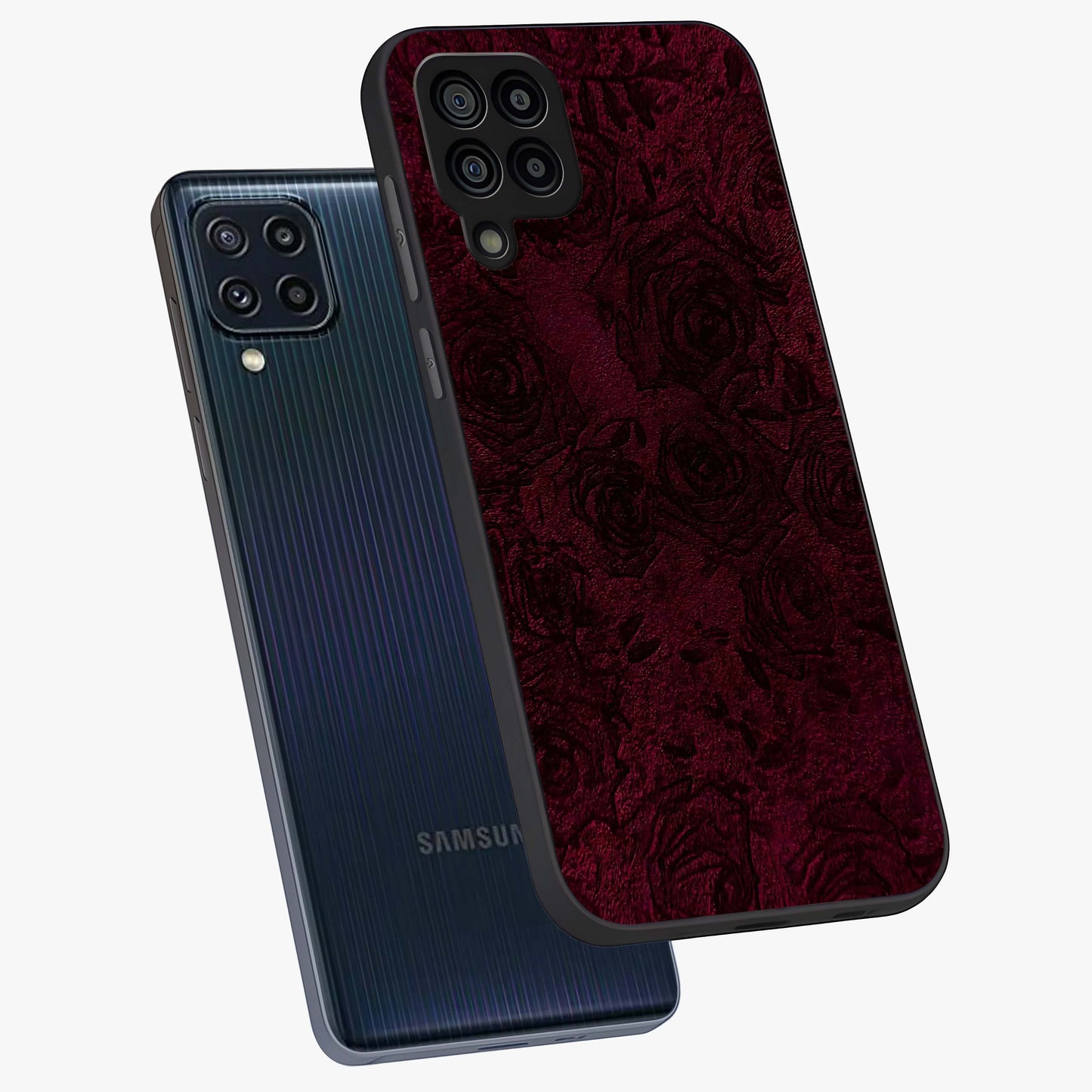 Crimson Fade Flow Glass Case displayed in angled mockup highlighting smooth gradient design with modern aesthetic style.