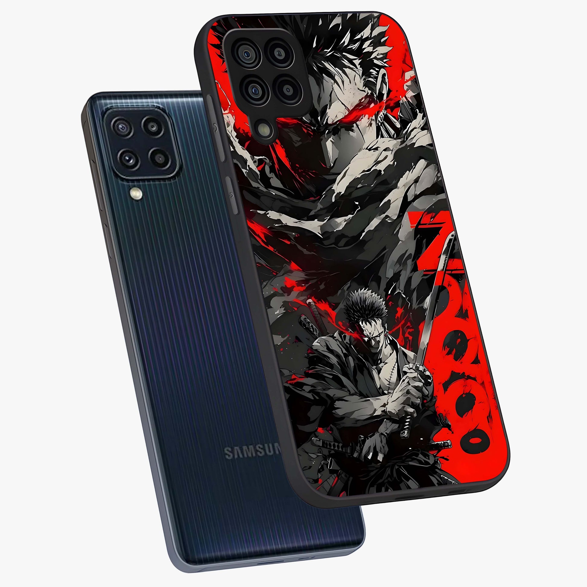 Demon Sword Resolve Glass Case displayed in angled mockup highlighting powerful demon sword illustration with dark fantasy aesthetic.
