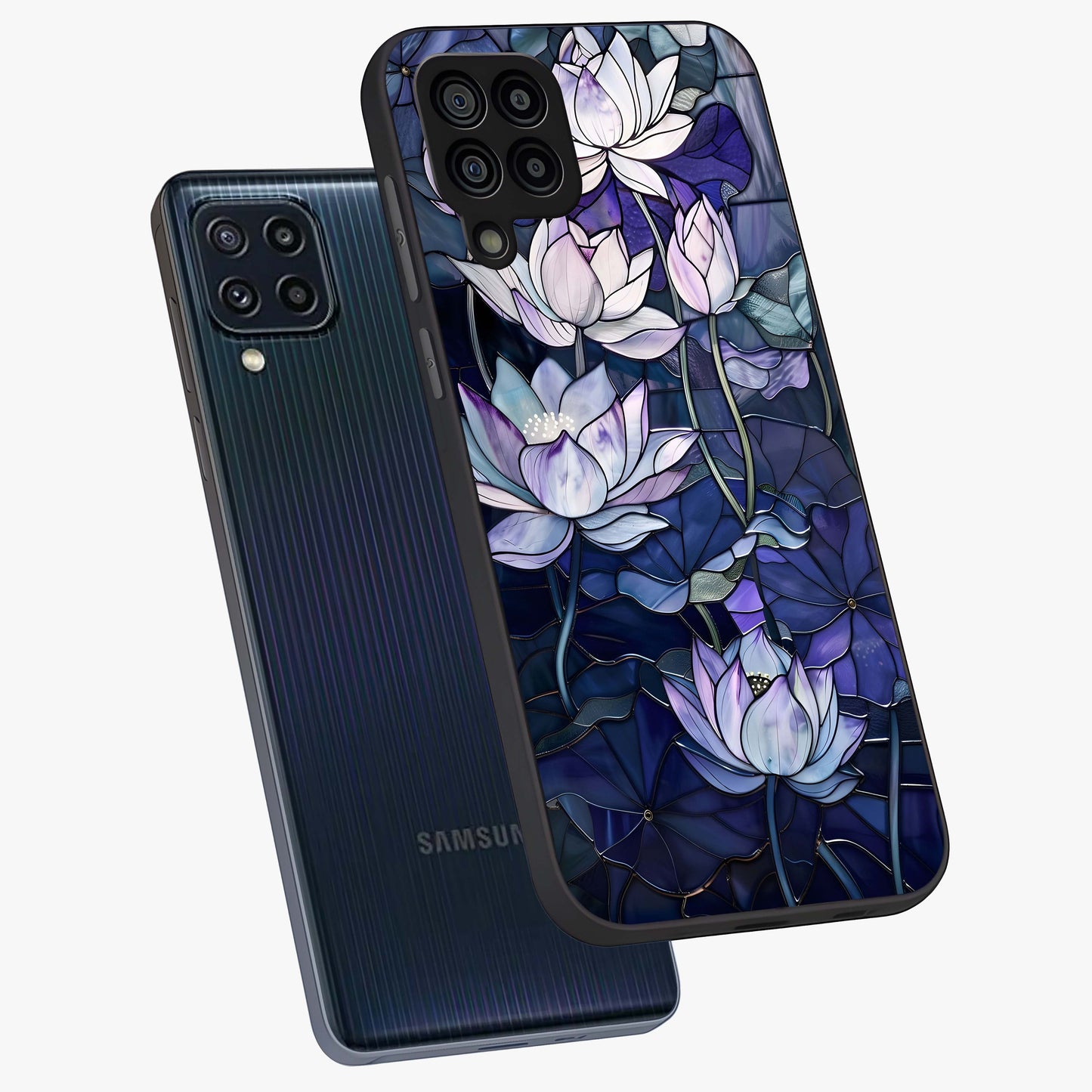 Gloss Petal Rush Glass Case displayed in angled mockup highlighting vibrant petal design with elegant floral aesthetic.