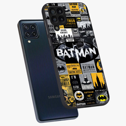 Knight Gotham Rise Glass Case displayed in angled mockup highlighting powerful knight silhouette design with dramatic aesthetic.