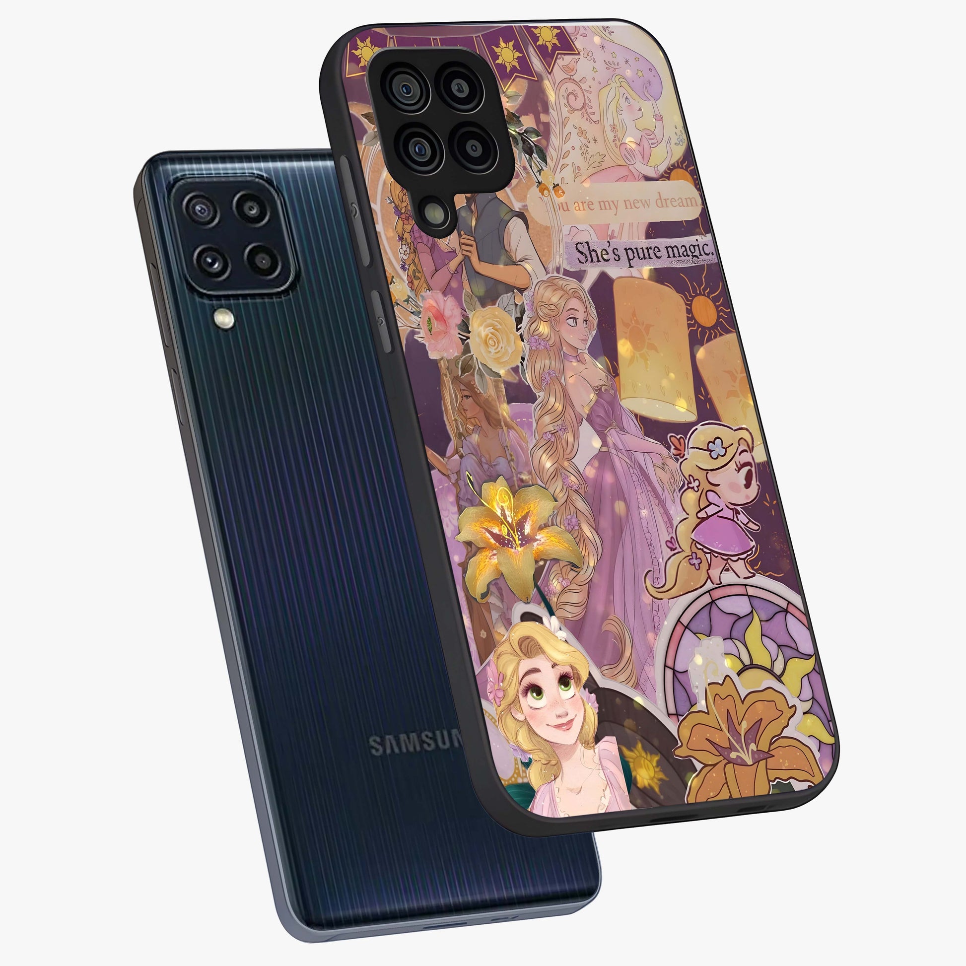 Magical Tangled Dream Glass Case displayed in angled mockup highlighting whimsical fantasy design with magical aesthetic.