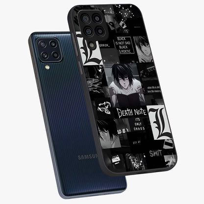 Midnight Chaos Mind Glass Case displayed in angled mockup highlighting chaotic artistic design with dramatic midnight aesthetic.