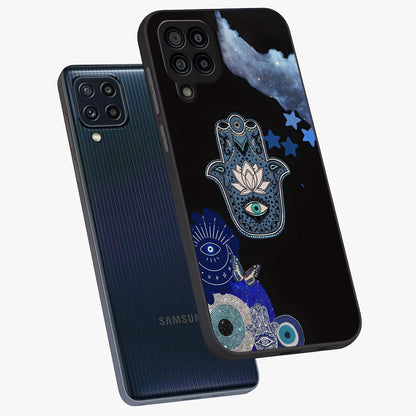 Mystic Hand Aura Glass Case displayed in angled mockup highlighting magical aura design with spiritual aesthetic style.
