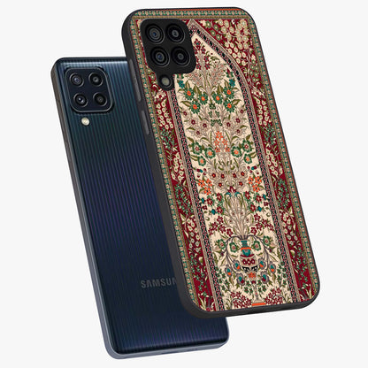 Persian Inspired Glass Case displayed in angled mockup highlighting intricate traditional design with elegant cultural aesthetic.