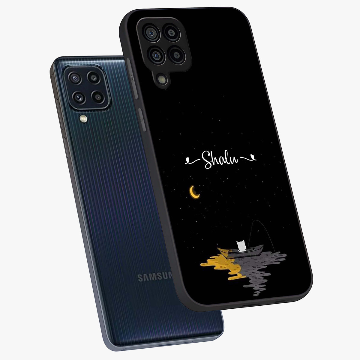 Silent Night Row Glass Case displayed in angled mockup highlighting peaceful evening design with dreamy night aesthetic.