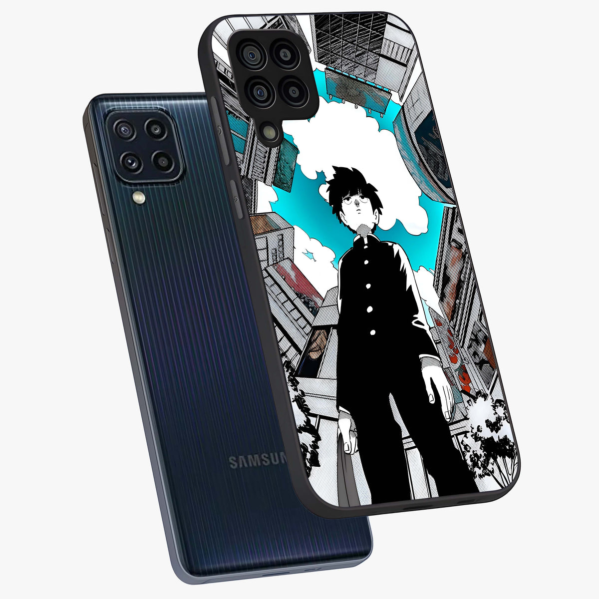 Silent Psychic Awakening Glass Case displayed in angled mockup highlighting spiritual awakening design with cosmic aesthetic.