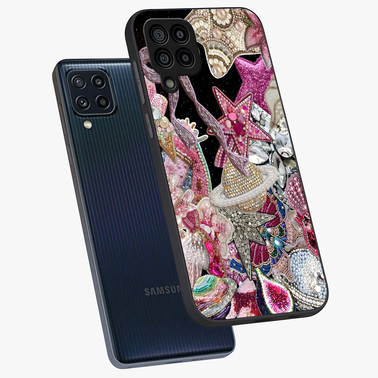 Starlit Jewel Dream Glass Case displayed in angled mockup highlighting glowing celestial jewel design with dreamy aesthetic.