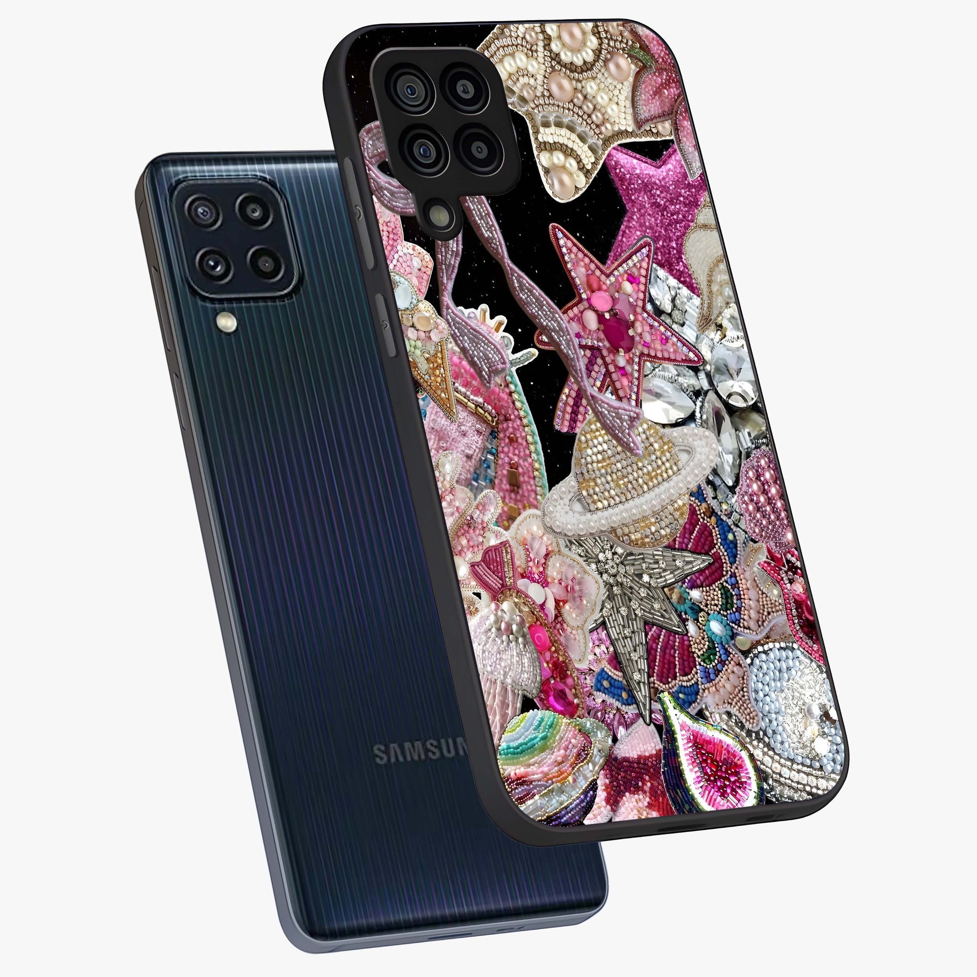 Starlit Jewel Dream Glass Case displayed in angled mockup highlighting glowing celestial jewel design with dreamy aesthetic.