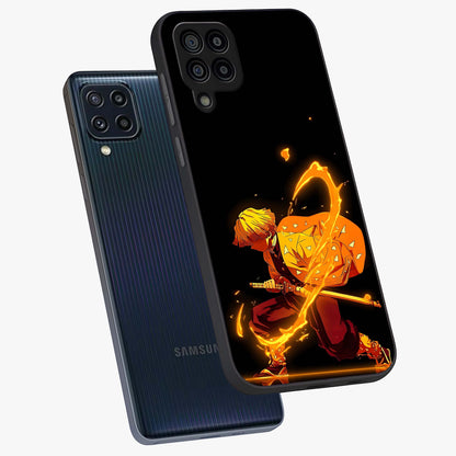 Thunder Flame Execution Glass Case displayed in angled mockup highlighting dramatic fire themed design with intense fantasy aesthetic.