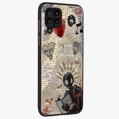 City Dream Sketch Glass Case upright view showcasing urban skyline artwork with stylish hand drawn design.
