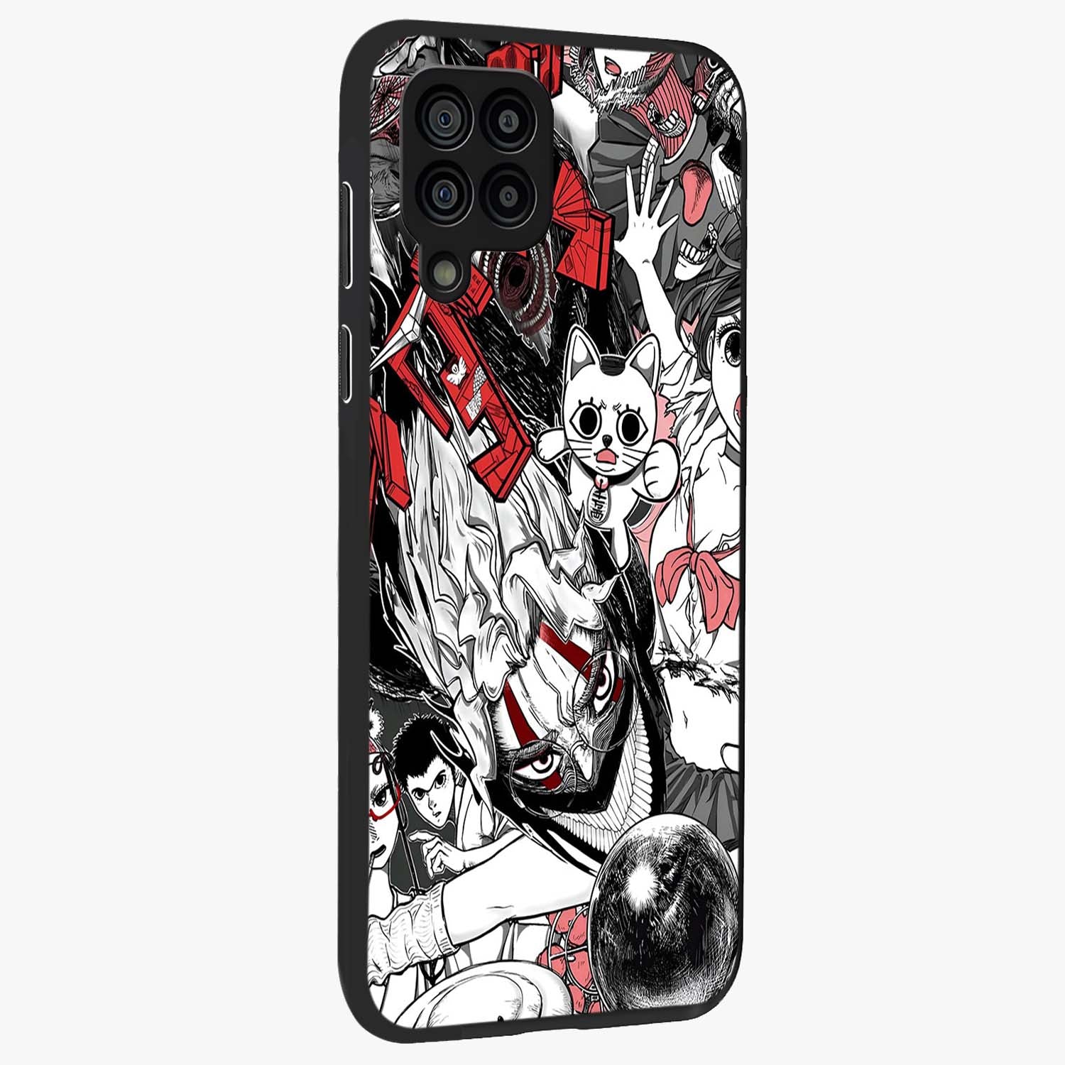 Crimson Chaos Panel Glass Case upright view showcasing intense crimson artwork with dramatic aesthetic style.