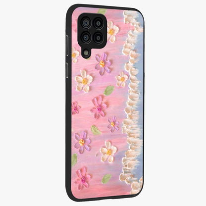 Dreamy Painted Garden Glass Case upright view showcasing vibrant floral garden artwork with artistic nature theme.