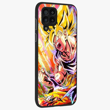 Firing Goku Glass Case upright view showcasing energetic anime artwork with bold warrior theme.