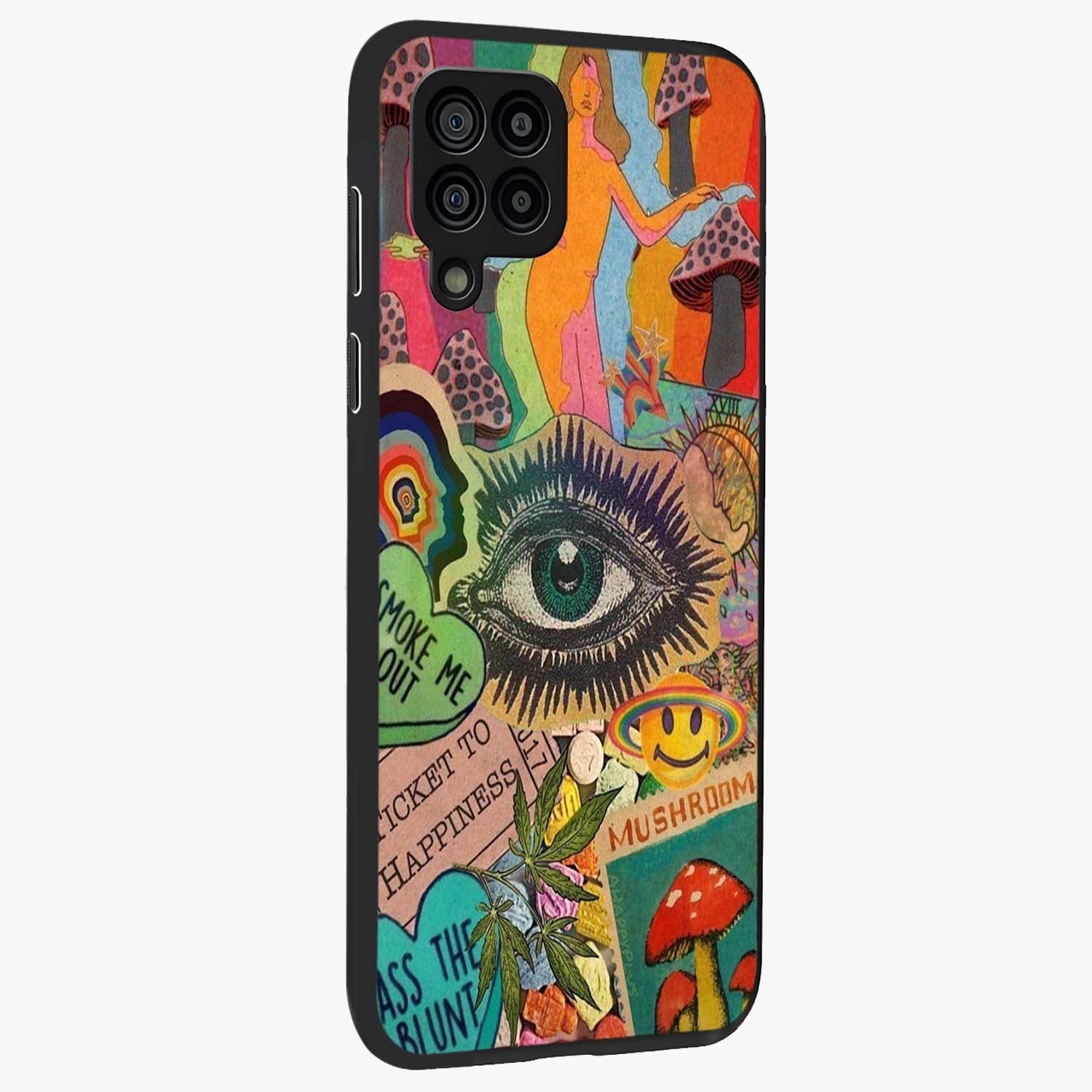 Mystic Eye Wonderland Glass Case upright view showcasing symbolic eye artwork with mysterious fantasy theme.