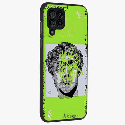 Neo Graffiti Rebellion Glass Case upright view showcasing colorful graffiti artwork with bold modern street style.