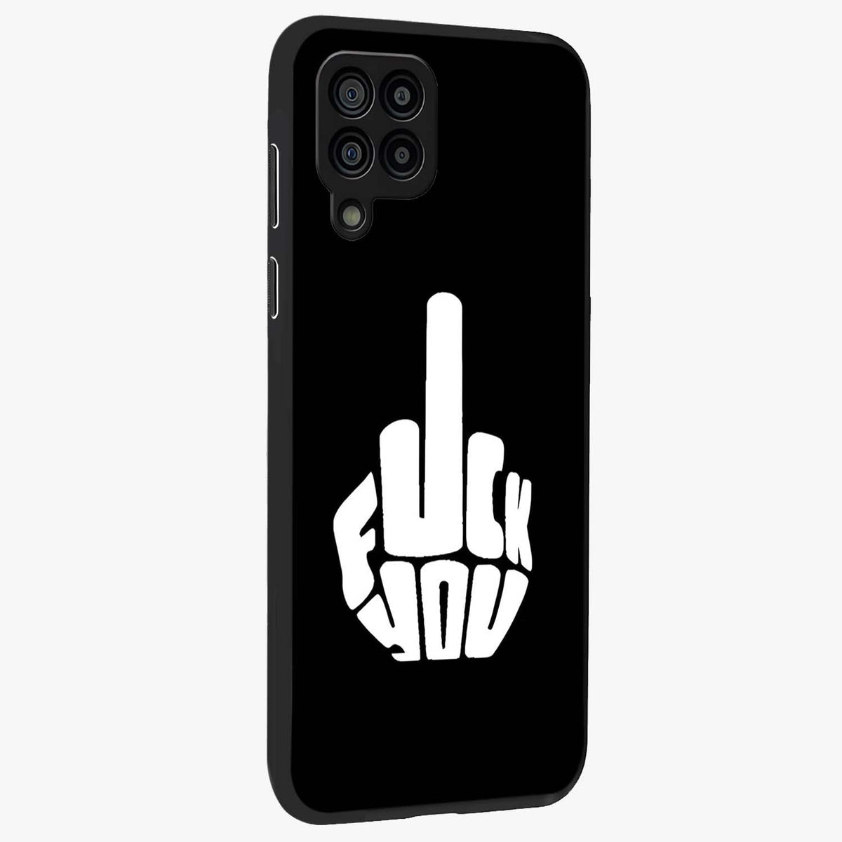 Rebel Mode On Glass Case upright view showcasing striking statement artwork with bold rebellious theme.