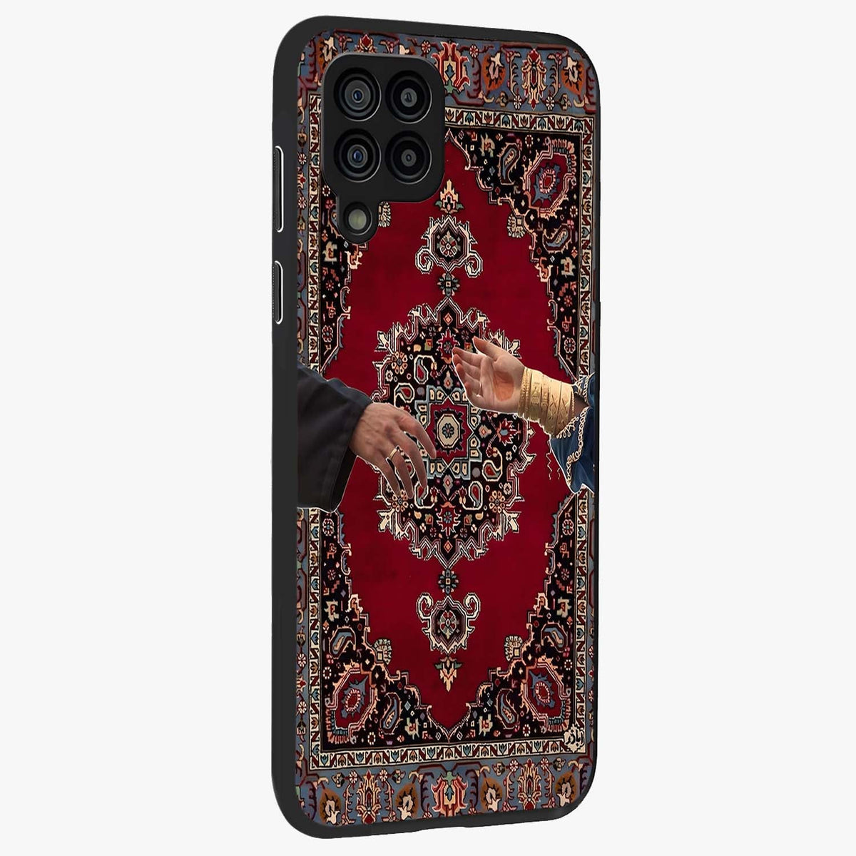 Royal Touch Reach Glass Case upright view showcasing stylish royal inspired artwork with graceful theme.