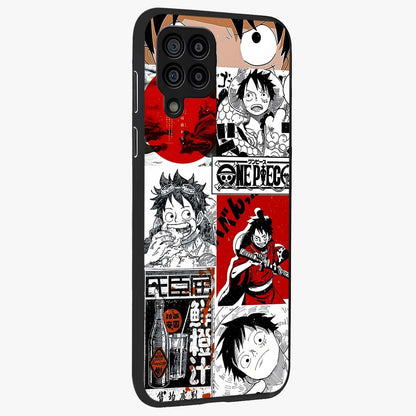 Strawhat Chaos Panels Glass Case upright view showcasing energetic anime artwork with bold adventure theme.