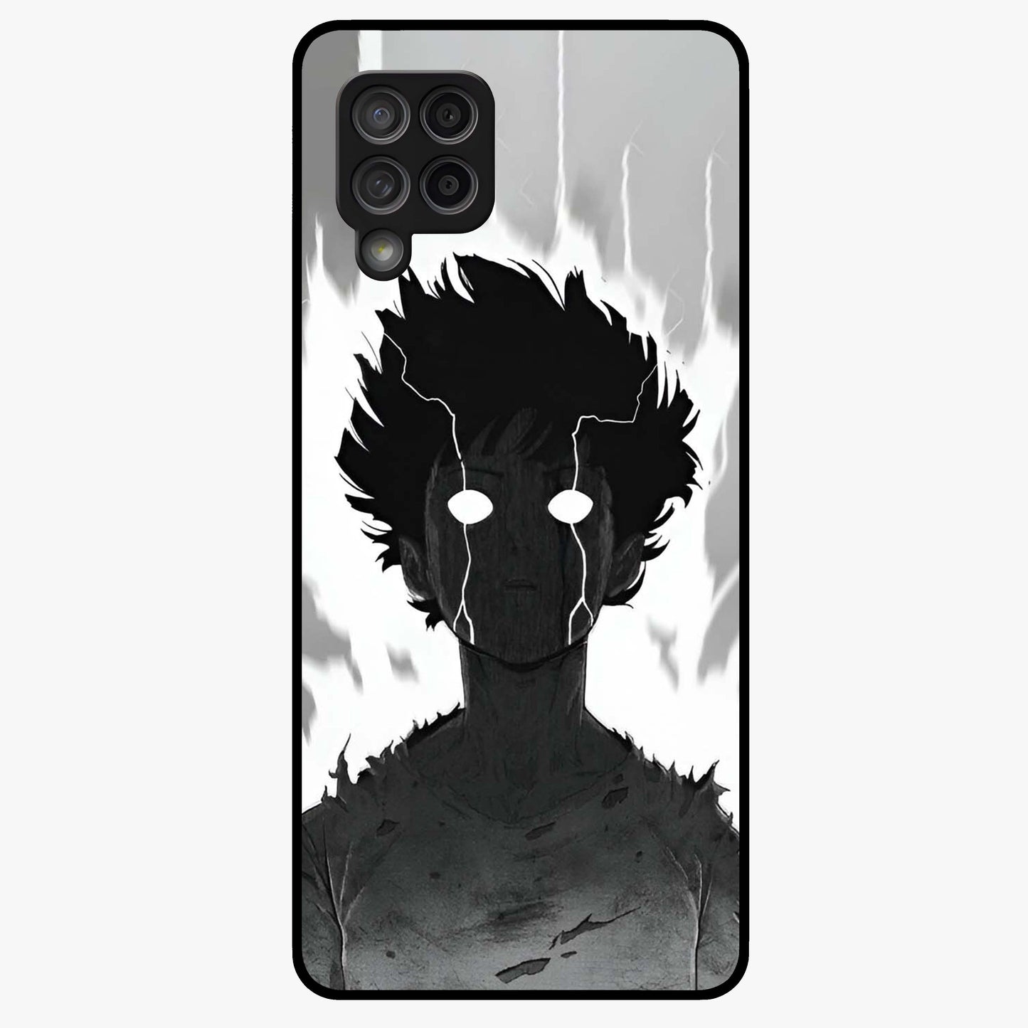 Awakened Inner Rage Glass Case showing flat back view with intense artistic artwork and glossy glass finish.