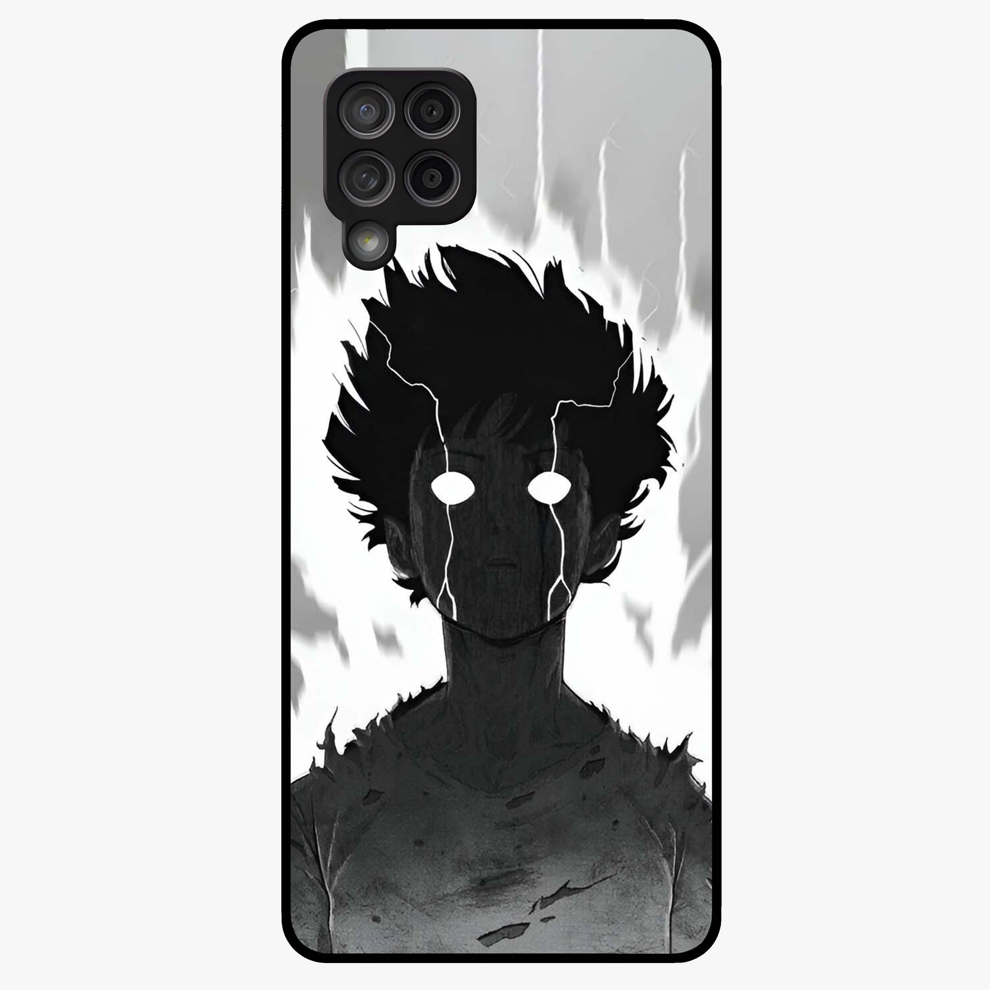 Awakened Inner Rage Glass Case showing flat back view with intense artistic artwork and glossy glass finish.