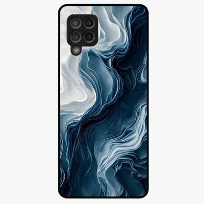 Ethereal Paper Marble Glass Case showing flat back view with soft marble paper texture artwork and glossy glass finish.