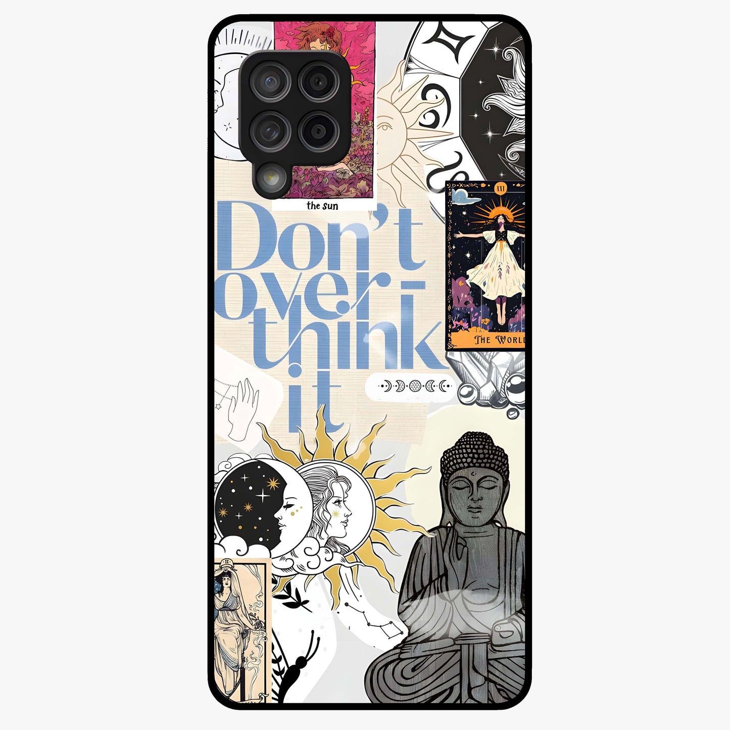 Ethereal Thoughts Glass Case showing flat back view with dreamy artistic artwork and glossy glass finish.