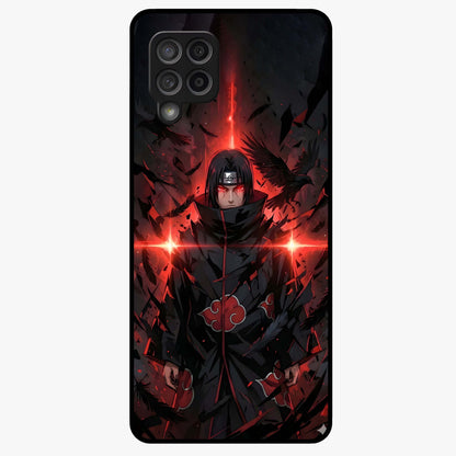 Focused Blade Discipline Glass Case showing flat back view with warrior sword themed artwork and glossy glass finish.