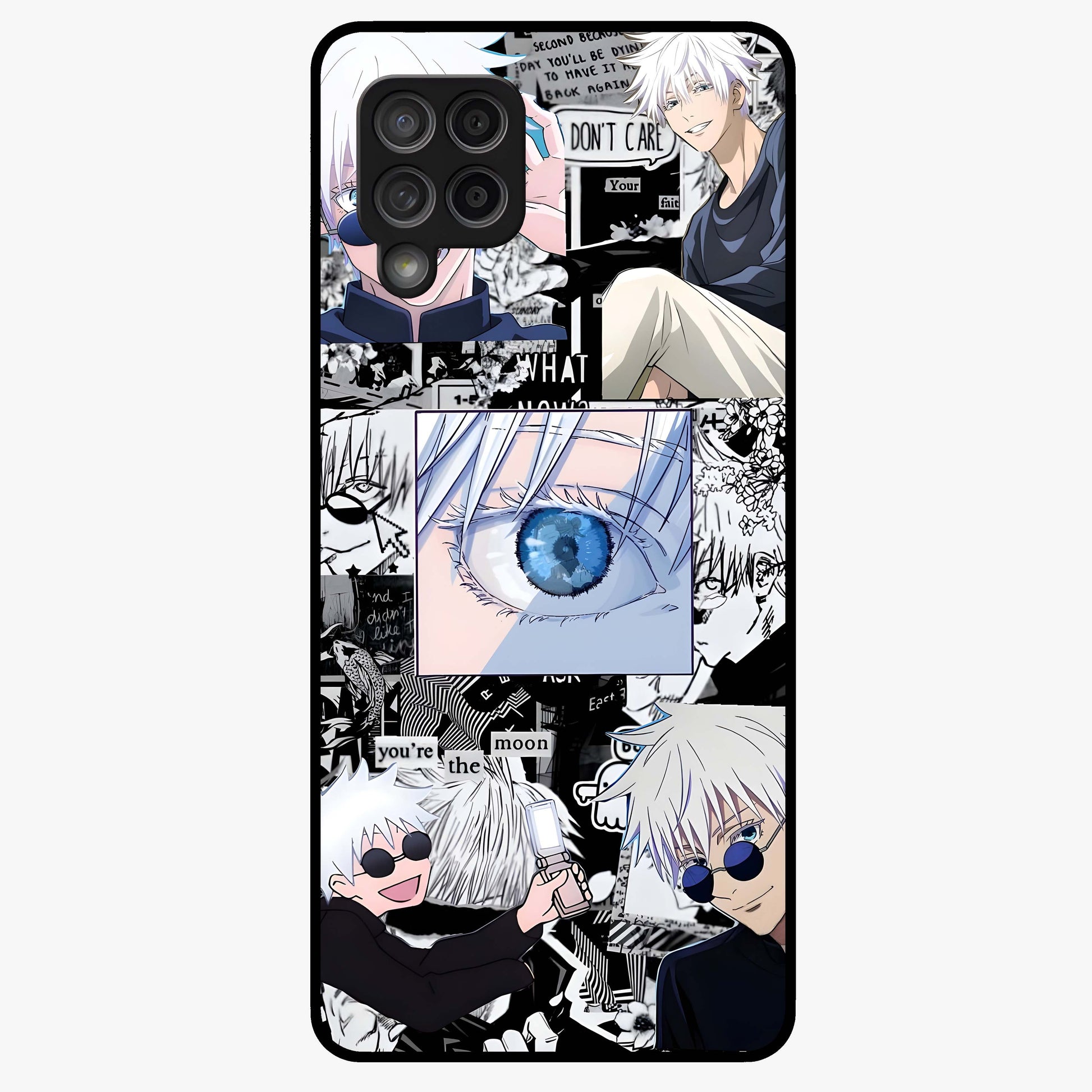 Infinity Sorcerer Chaos Glass Case showing flat back view with mystical sorcerer themed artwork and glossy glass finish.