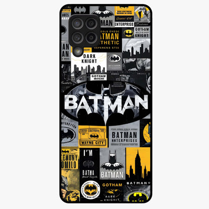 Knight Gotham Rise Glass Case showing flat back view with dark hero inspired artwork and glossy glass finish.