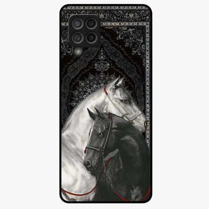 Majestic Ride Legacy Glass Case showing flat back view with powerful automotive inspired artwork and glossy glass finish.