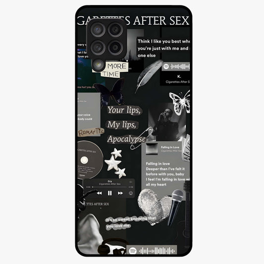 Midnight Love Echo Glass Case showing flat back view with romantic midnight themed artwork and glossy glass finish.