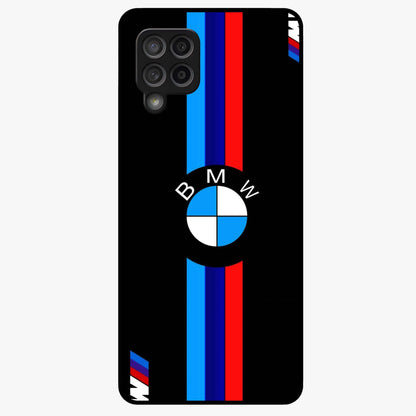 Turbo BMW Beast Glass Case showing flat back view with high performance sports car artwork and glossy glass finish.