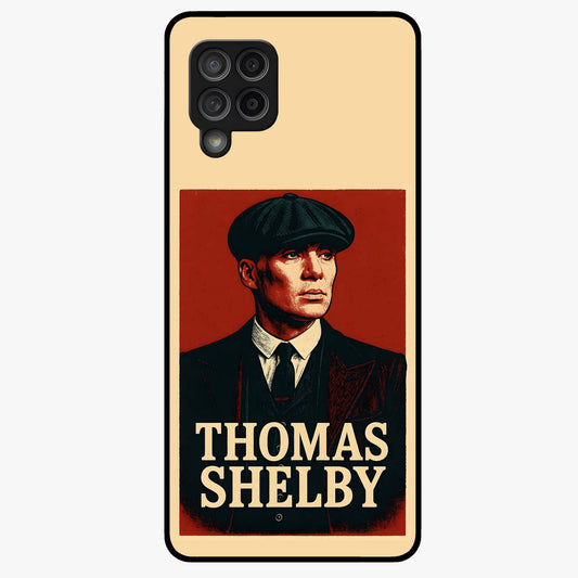 Vintage Mafia Authority Glass Case showing flat back view with bold vintage mafia inspired artwork and glossy glass finish.