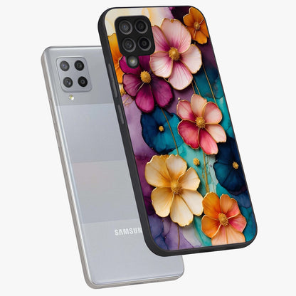 Artlyn Grace Flower Pattern Glass Case displayed in angled mockup highlighting delicate flower pattern design and smooth glass surface.