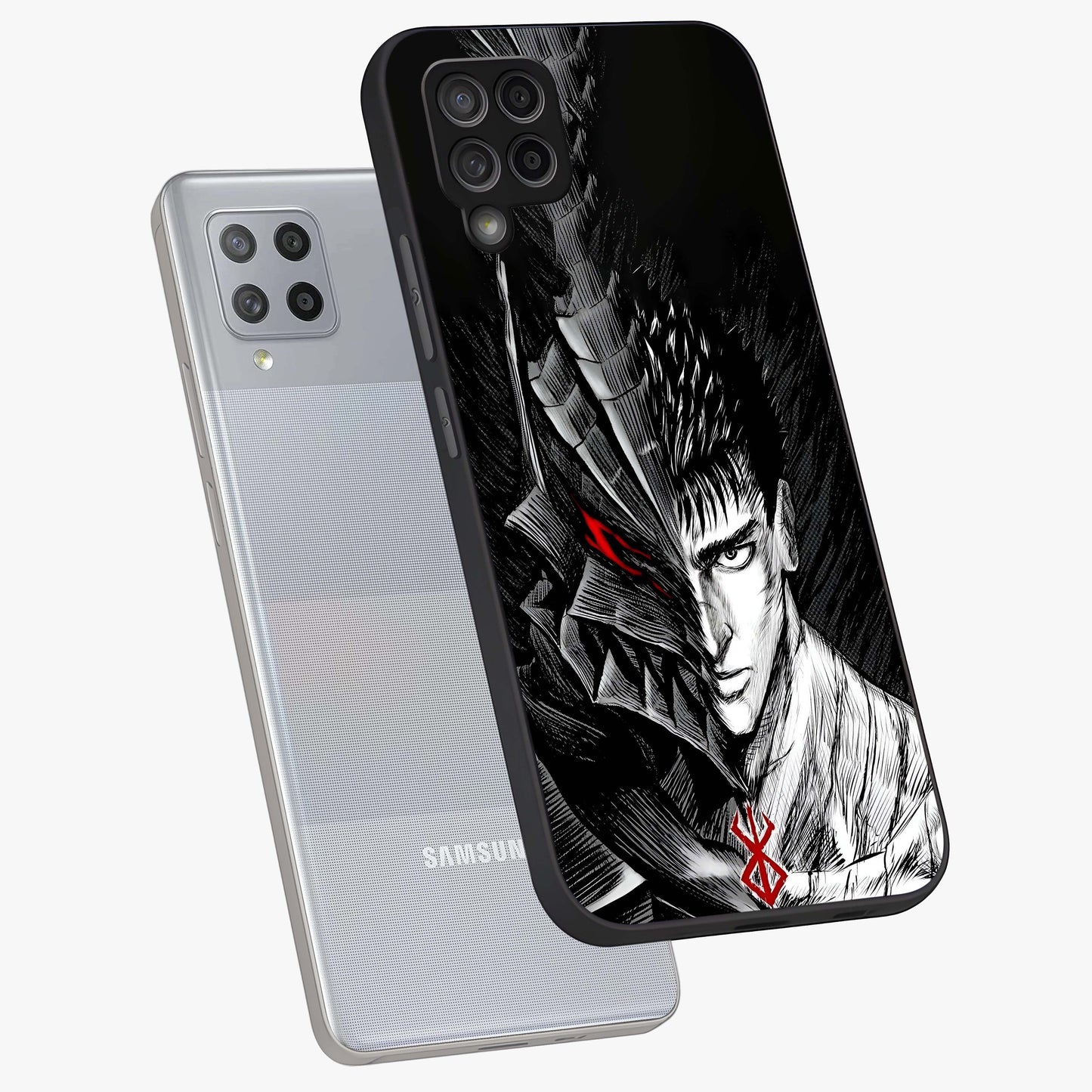 Berserker Blood Oath Glass Case displayed in angled mockup highlighting dark fantasy graphic design and powerful theme.