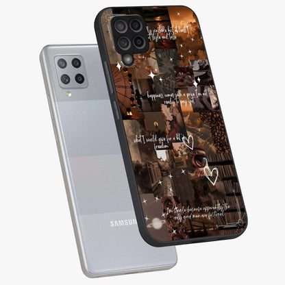Bittersweet Aesthetic Chaos Glass Case displayed in angled mockup highlighting expressive abstract artwork and edgy aesthetic theme.
