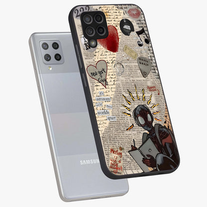 City Dream Sketch Glass Case displayed in angled mockup highlighting minimal city illustration with aesthetic sketch style.