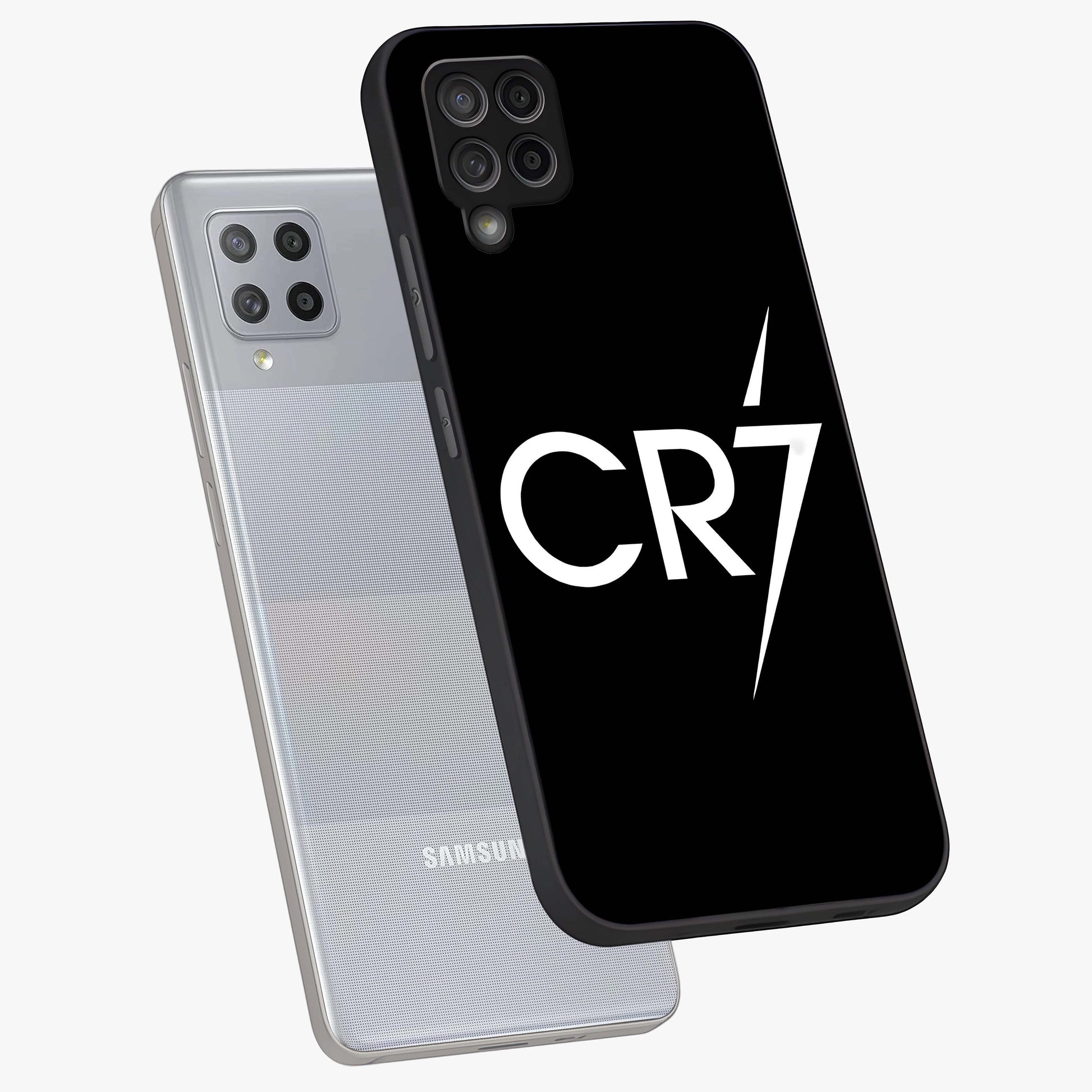 Cr7 Elite Strike Glass Case displayed in angled mockup highlighting powerful sports graphic with bold athletic theme.