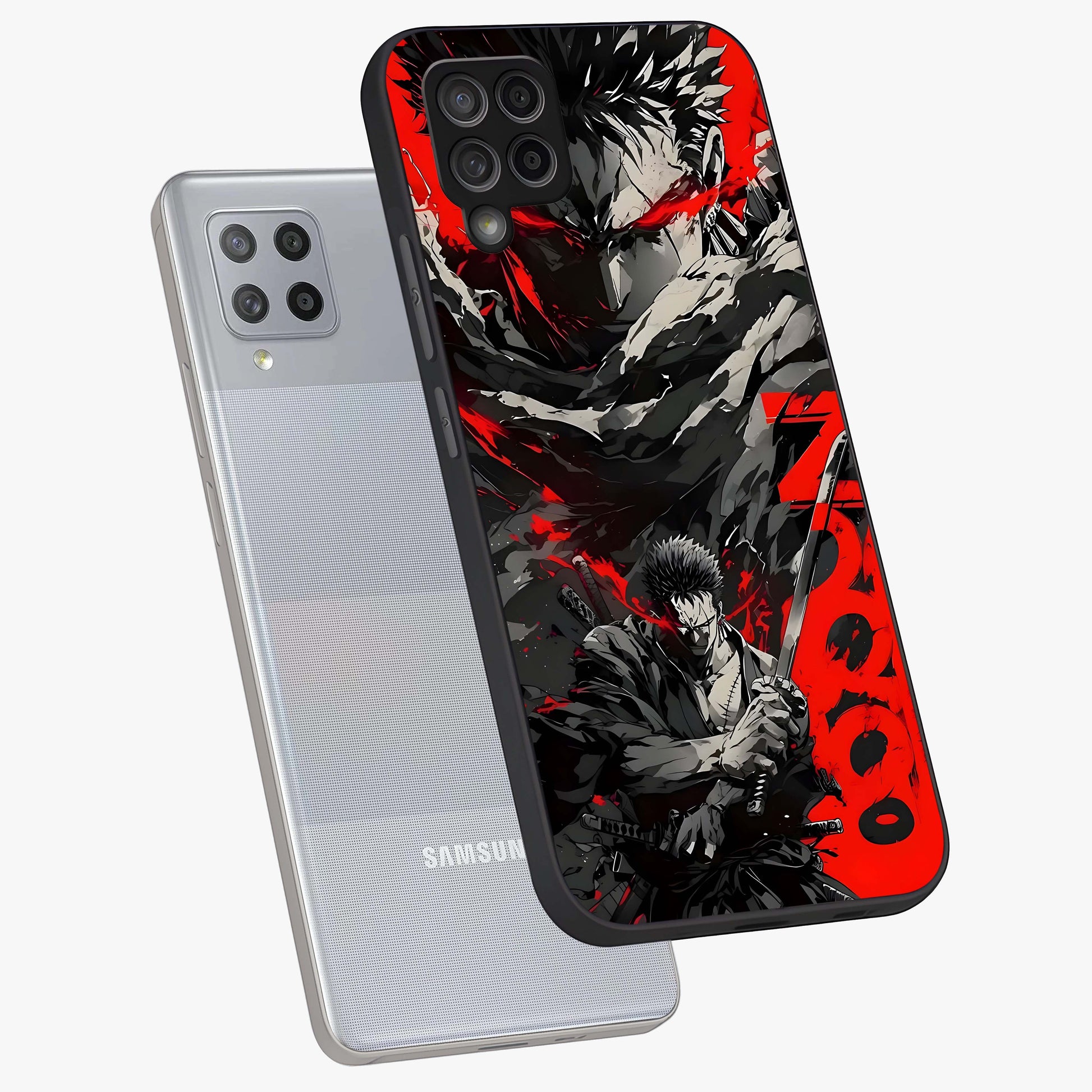 Demon Sword Resolve Glass Case displayed in angled mockup highlighting powerful demon sword illustration with dark fantasy aesthetic.