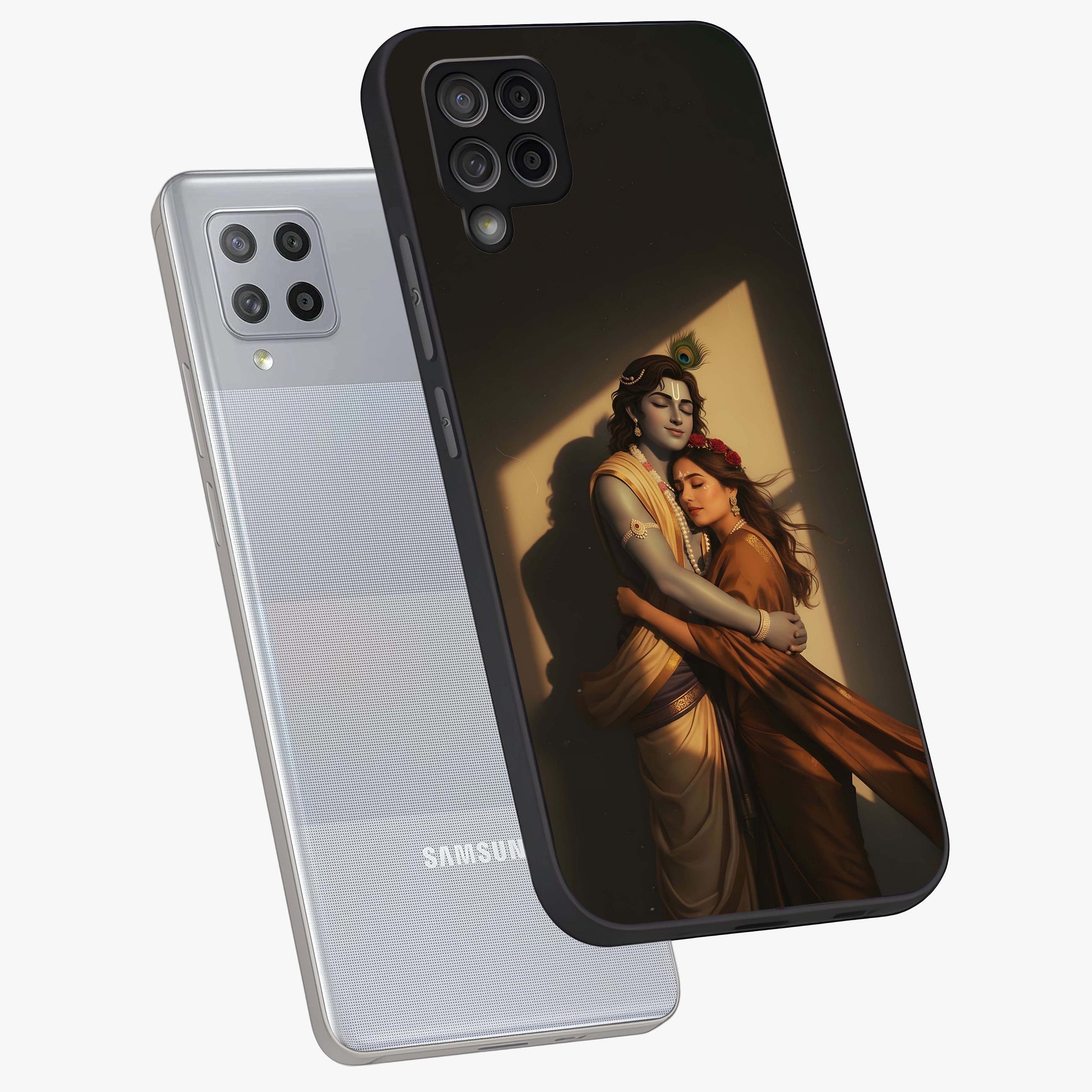 Divine Eternal Love Glass Case displayed in angled mockup highlighting elegant divine inspired design with peaceful aesthetic.