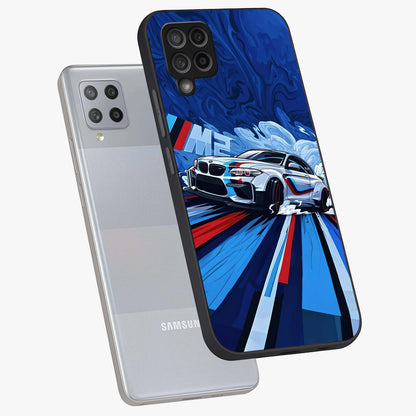 Drift Power Rush Glass Case displayed in angled mockup highlighting powerful drift car design with sporty aesthetic style.
